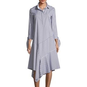Lafayette 148 Leighton Striped Asymmetric Hem Dress